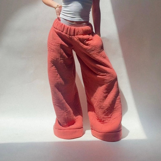 Cloudform Low Rise Blanket Pants - Orange