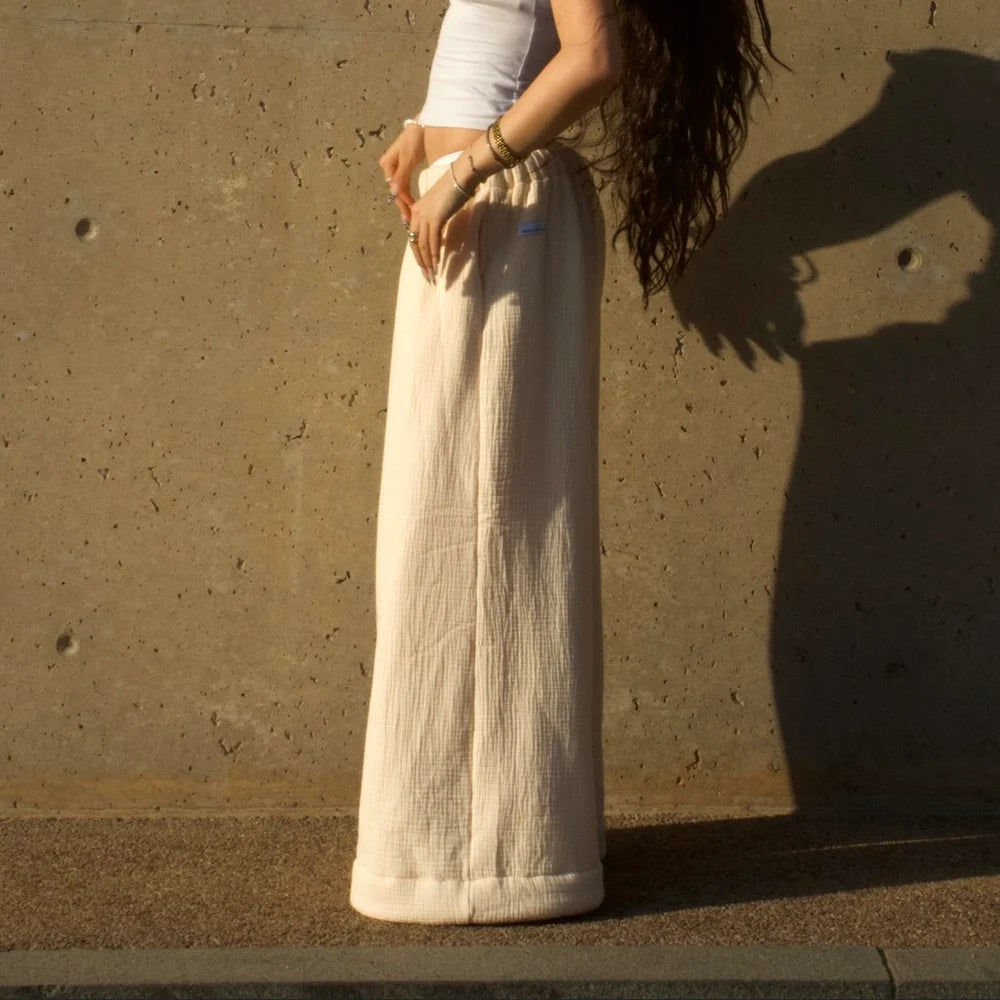 Cloudform Low Rise Blanket Pants - Beige