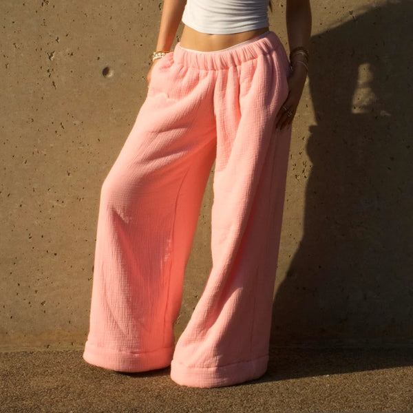 Cloudform Low Rise Blanket Pants - Pink