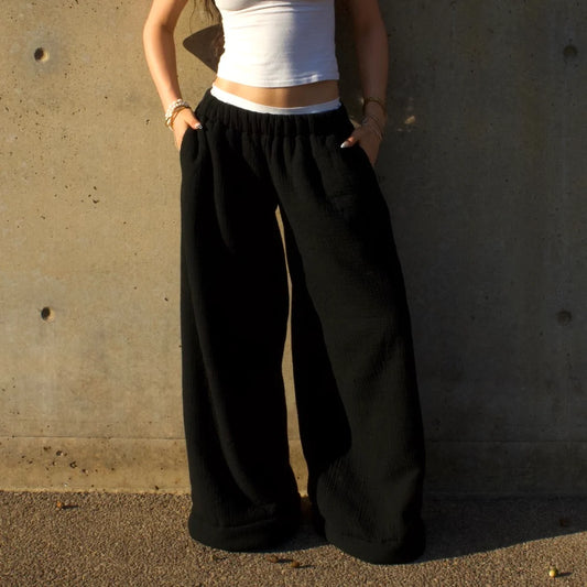 Cloudform Low Rise Blanket Pants - Black