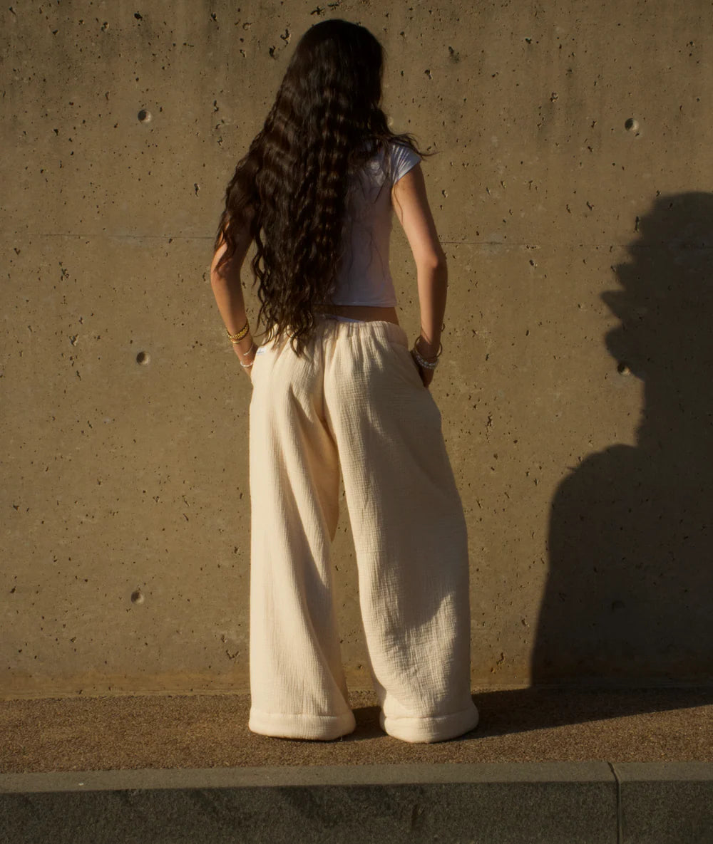 Cloudform Low Rise Blanket Pants - Beige