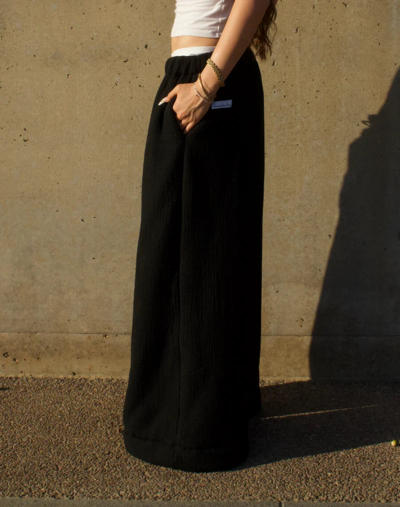Cloudform Low Rise Blanket Pants - Black
